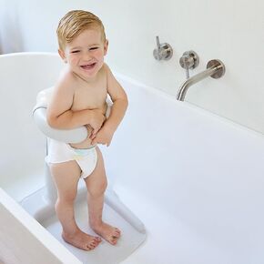 Adjustable Baby Bathtub with Stand | Bath Shower Standing Support | Anti-Pinch Soporte para Bañera de Bebé | Smart Water Flow Hug Tower | Safe Flor Bañar al