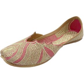 Punjabi Jutti for Women's Indian Mojaris Pink Handmade Juti Traditional Ethnic Shoes