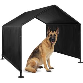 Dog Shade Shelter for Large Medium Small Dogs, Waterproof Dog House Outdoor with Sun & Rain Canopy, Pet House for Dogs/Cat/Chicken/Rabbit - Black (49" L x 49" W x 43" H)