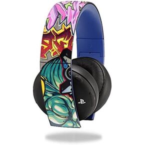 MightySkins Skin Compatible with Sony PS4 Gold Wireless Headset (Original Model ONLY) Headphones Sticker Skins Graffiti Wild Styles