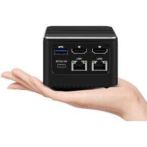 Mini PC N100 4C/4T,16GB LPDDR5 512GB SSD Micro PC,4K Triple Screen Display,2 LAN 2.5GbE with WiFi6&BT5.2,Mini Desktop Computer Win11 Pro