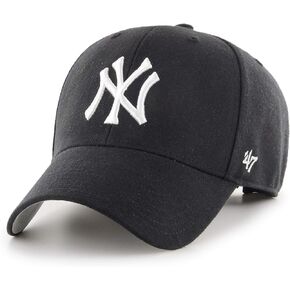 '47 MLB New York Yankees Ball Park Clean Up Adjustable Hat, Adult One Size Fits All (New York Yankees Black Black Pink)