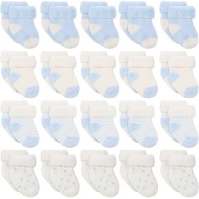 Janmercy 20 Pairs Baby Girl Socks 6-12 Months Pink Infant Terry Socks Toddler Cotton Ankle Socks Cute Newborn Baby Girl Dress Socks