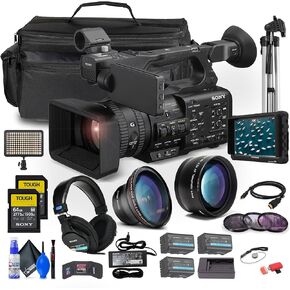 Sony PXW-Z200 4K 1" CMOS Sensor XDCAM Camcorder + 4K Monitor ECM-VG1 Microphone Headphones + 2 x BP-U35 Battery + 2 x 64GB SF-M Tough Series Memory Card + Large Case + More (Renewed)