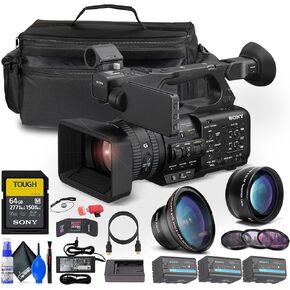 Sony HXR-NX800 4K HDR 1" Sensor NXCAM Camcorder (HXR-NX800) + 2 x BP-U35 Battery + 64GB SF-M Tough Series Memory Card + Large Case + Telephoto Lens + Card Reader + Filter Kit + More (Renewed)