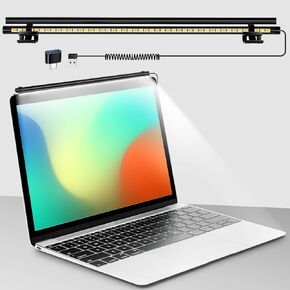 شريط ضوء شاشة الكمبيوتر المحمول، شريط مصباح LED لقراءة USB يعمل باللمس، 5 درجة حرارة اللون، سطوع قابل للتعديل، لا يوجد وهج للشاشة، إضاءة شاشة للعناية بالعين، توفير المساحة، العناية بصحة العين in Kuwait