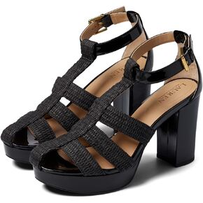 لورين رالف لورين فرانشيسكا صندل جلد الرافية أسود/أسود 8 B (M) in Kuwait