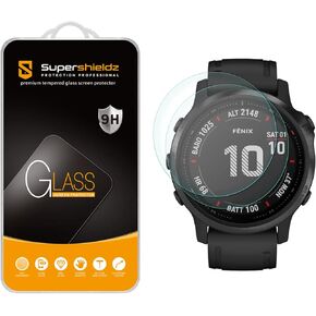Supershieldz (2 Pack) Designed for Garmin Fenix 6S/ Fenix 6S Pro/Fenix 6S Sapphire/Fenix 6S Pro Solar Tempered Glass Screen Protector, Anti Scratch, Bubble Free
