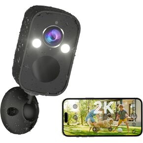 Security Cameras Wireless Outdoor,2K QHD Battery Powered AI Motion Detection Spotlight Siren Alarm WiFi Surveillance Indoor Home Camera, Color Night Vision, 2-Way Talk, w/Alexa