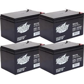Interstate Batteries 12V 12Ah Battery (4-Count) (F2 Terminal) SLA AGM VRLA Rechargeable Replacement for APC, UPS Backup Power, Medical Devices, Security, Lighting (SLA1104C-A)