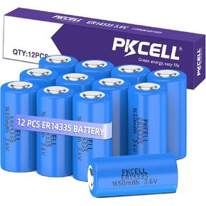 PKCELL ER14335 2/3AA Batteries 3.6V 1650mah Primary Lithium Battery 12-Pack