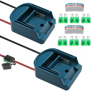 2Pcs for Makita 18V14.4V Battery for Power Wheel Adapter,Charger Power Connector for for Robotics,Rc Car DIY Use Converter for Makita Battery Power Station,with Fuse&Wire terminals Conversion kit