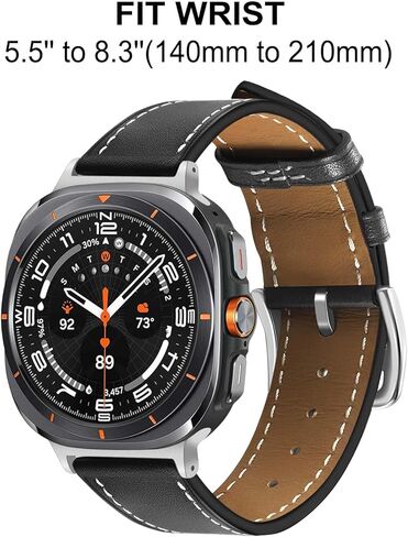 سوار TRUMiRR لساعة Galaxy Watch Ultra 47 مم للرجال والنساء، حزام ساعة جلدي بنقرة واحدة بدون فجوة لساعة Samsung Galaxy Watch Ultra 47 مم (2024) in Kuwait