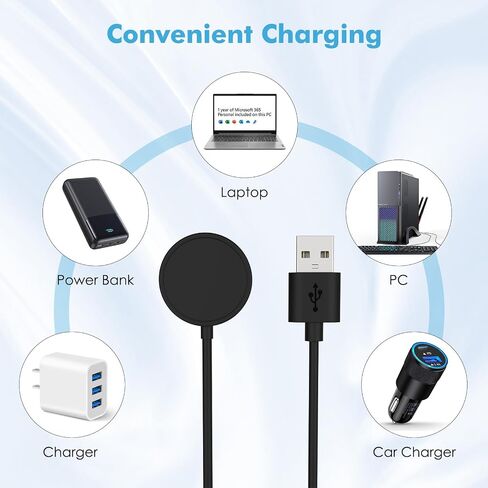 شاحن موكو متوافق مع ساعة غاب 3، قاعدة شحن مغناطيسية محمولة مع كابل شحن USB بطول 3.3 قدم/1 متر لساعة غاب 3، أسود in Kuwait