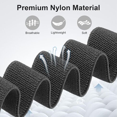 Elastic Nylon Band Compatible for Samsung Galaxy Watch Ultra Bands 47mm 2024, 3 Pack Adjustable Soft Breathable Sport Strap Replacement for Men Women in Saudi Arabia