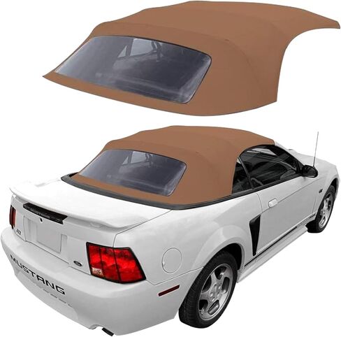 Sierra Auto Tops بديل علوي قابل للتحويل لسيارة Ford Mustang 1994-2004، قماش شراعي فينيل، سرج، نافذة بلاستيكية in Kuwait