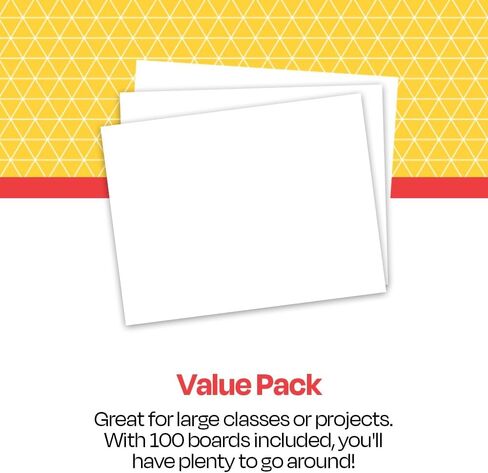 School Smart 1485754 Railroad Board, 6-ply Thickness, 22" x 28", White (Pack of 100) & Sax Versatemp Tempera Paints, Assorted Fluorescent Colors, Set of 6-1440727 in Saudi Arabia