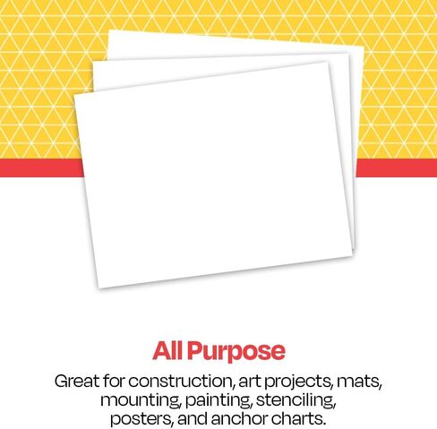 School Smart 1485754 Railroad Board, 6-ply Thickness, 22" x 28", White (Pack of 100) & Sax Versatemp Tempera Paints, Assorted Fluorescent Colors, Set of 6-1440727 in Saudi Arabia