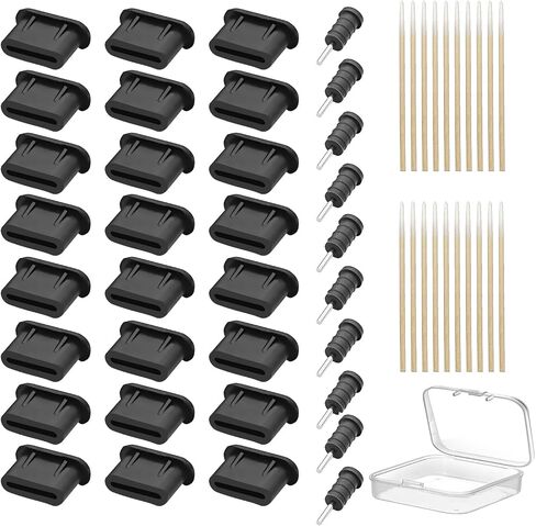 20PCS HDMI Anti-dust Plugs, Silicone HDMI Port Protection Caps, Anti Dust Plug for HDMI, with Clean Tools and Storage Box in Saudi Arabia