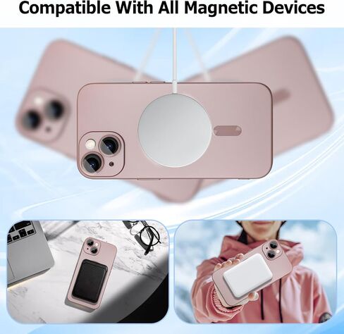حافظة مغناطيسية لهاتف iPhone 13 للنساء/الرجال، تصميم لامع فاخر ناعم لامع مع واقي عدسة الكاميرا، متوافقة مع حافظة Magsafe لهاتف iPhone 13 6.1 بوصة - أحمر خمري in Kuwait