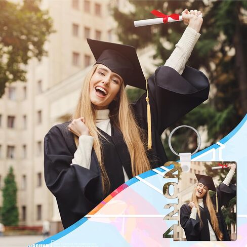 Trnayi 24 قطعة سلاسل المفاتيح التخرج التسامي فئة هدايا التخرج نقل الحرارة سلاسل المفاتيح DIY (نمط غراد 2024) in Kuwait