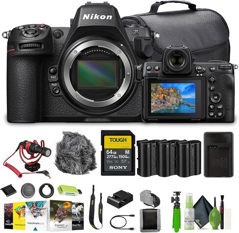 Nikon Z8 Professional Full Frame Mirrorless 8K Video & Stills Hybrid FX Camera + 2X EN-EL15C Battery+ 64GB SF-M Tough Series Memory Card + Card Reader + Photo Editing Software + Mic + More (Renewed) in Saudi Arabia