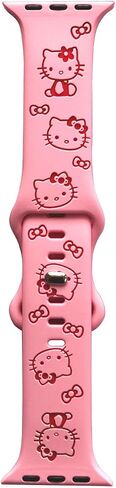 Cute Cartoon Two-Tone Engraved band Compatible with Apple Watch Bands 40mm 41mm 44mm 45mm 42mm 49mm 38mm Women, Soft Silicone Strap for iWatch Series 9 8 7 6 5 4 3 2 1 SE in Kuwait