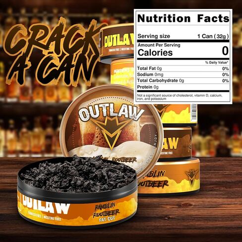 Outlaw Dip - مستقيم - قطع الدهون - 6 عبوات - خالي من التبغ وخالي من النيكوتين in Kuwait