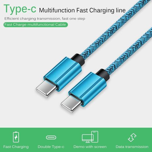 كابل شحن سريع USB C إلى USB C نوع C سلك شاحن هاتف Android شاحن سريع لهاتف iPhone 15 Pro Max 15، Samsung Galaxy A14 5G/A13 5G/A03s/S23/S22/S21/S20/S10/A01/A11/A12/A32 /A34/A53/A54/A23/A73 in Kuwait