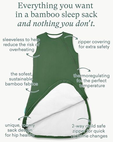 PurComfy Supersoft Bamboo Viscose Sleep Sack, 1.0 TOG Baby Sleeping Bag | Ideal For Sensitive Skin, 2-Way Zipper, All Season Baby Wearable Blanket, Neutral for Boy Girl in Saudi Arabia