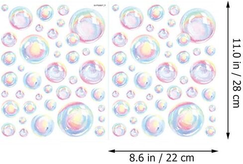 ملصقات حائط على شكل فقاعات بتصميم حورية البحر من Garneck - ملصقات زخرفية تحت البحر لحفلات أعياد الميلاد أو الدش - زينة مرآة حمام بصابون الماء للحمام - خلفية محيطية ملونة in Kuwait