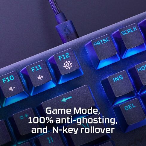 HyperX Alloy MKW100 Mechanical Gaming Keyboard Wired Detachable Wrist Rest Full Size Red Switch RGB Lighting NGENUITY for PC, PS5, PS4, Xbox Series X|S, Xbox One Laptop Desk Setup, Black (Renewed) in Saudi Arabia
