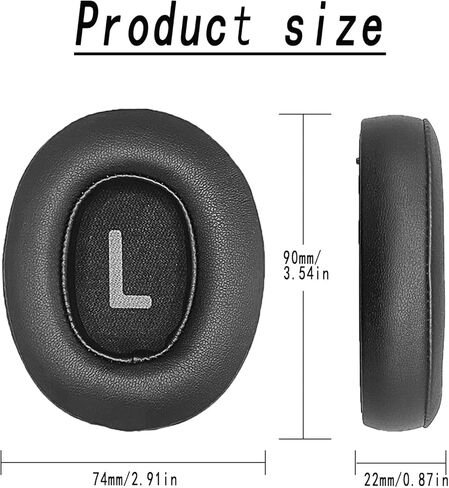 وسائد أذن بديلة لسماعات JBL Tune 700BT/Tune 710BT/Tune 720BT/Tune 750BT/Tune 750BTNC/Tune 760NC/Tune 770NC، وسائد الأذن، وأغطية الأذن لسماعات الرأس - أسود in Kuwait