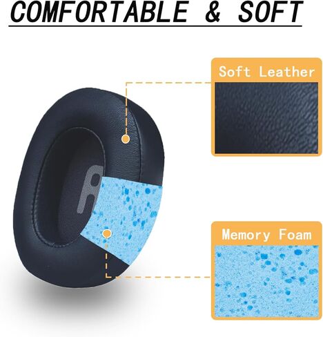 وسائد أذن بديلة لسماعات JBL Tune 700BT/Tune 710BT/Tune 720BT/Tune 750BT/Tune 750BTNC/Tune 760NC/Tune 770NC، وسائد الأذن، وأغطية الأذن لسماعات الرأس - أسود in Kuwait