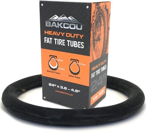 Bakcou | Heavy Duty Fat Tire Tube (Single) - Military-Grade Butyl Rubber, 3.5mm Base Thickness, Schrader Valve - Ideal for Electric Bikes, Mountain Bikes, and Traditional Fat-Tire Bikes - 20x4 in Kuwait