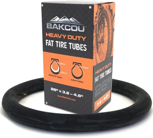 Bakcou | Heavy Duty Fat Tire Tube (Single) - Military-Grade Butyl Rubber, 3.5mm Base Thickness, Schrader Valve - Ideal for Electric Bikes, Mountain Bikes, and Traditional Fat-Tire Bikes - 20x4 in Kuwait