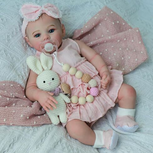 Lifelike Reborn Baby Dolls - 18 Inch Realistic Newborn Baby Dolls Girl, Real Life Baby Dolls with Soft Weighted Body, Real Baby Reborn Gift Set for Kids Age 3+ in Saudi Arabia
