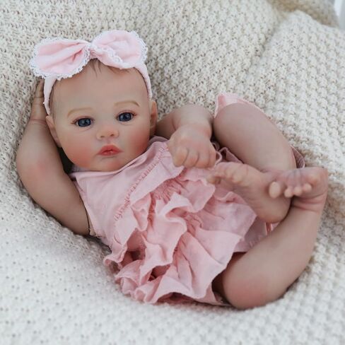 Lifelike Reborn Baby Dolls - 18 Inch Realistic Newborn Baby Dolls Girl, Real Life Baby Dolls with Soft Weighted Body, Real Baby Reborn Gift Set for Kids Age 3+ in Saudi Arabia