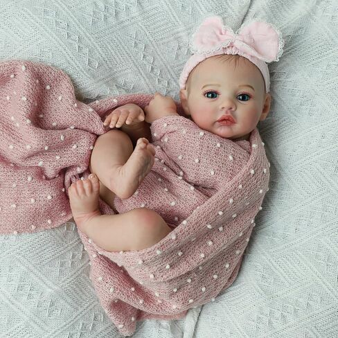 Lifelike Reborn Baby Dolls - 18 Inch Realistic Newborn Baby Dolls Girl, Real Life Baby Dolls with Soft Weighted Body, Real Baby Reborn Gift Set for Kids Age 3+ in Saudi Arabia