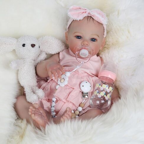 Lifelike Reborn Baby Dolls - 18 Inch Realistic Newborn Baby Dolls Girl, Real Life Baby Dolls with Soft Weighted Body, Real Baby Reborn Gift Set for Kids Age 3+ in Saudi Arabia
