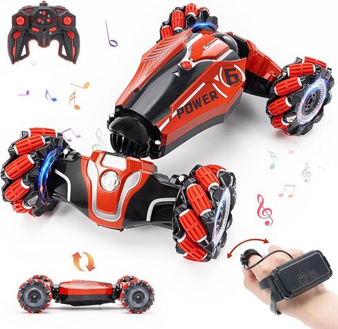 1:10 سيارة Rc يتم التحكم فيها يدويًا، سيارات RC للتحكم عن بعد للأولاد والبنات، ألعاب هدايا للأطفال من 6 إلى 13 عامًا، 2.4 جيجا هرتز 4WD بمستشعر الإيماءات RC مع أضواء الموسيقى، دوران 360 درجة على الطرق الوعرة، أزرق in Saudi Arabia