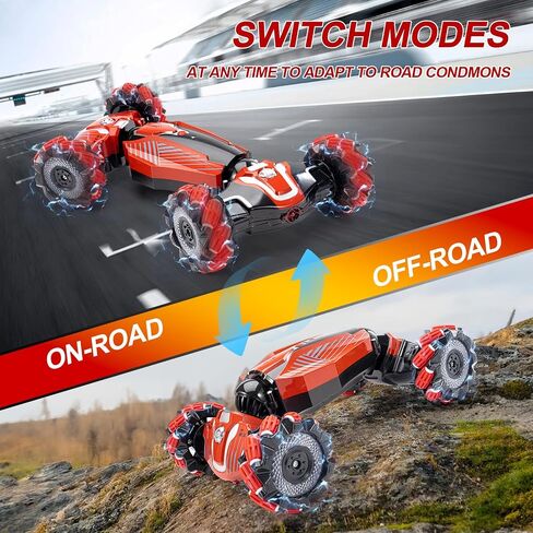 1:10 سيارة Rc يتم التحكم فيها يدويًا، سيارات RC للتحكم عن بعد للأولاد والبنات، ألعاب هدايا للأطفال من 6 إلى 13 عامًا، 2.4 جيجا هرتز 4WD بمستشعر الإيماءات RC مع أضواء الموسيقى، دوران 360 درجة على الطرق الوعرة، أزرق in Saudi Arabia