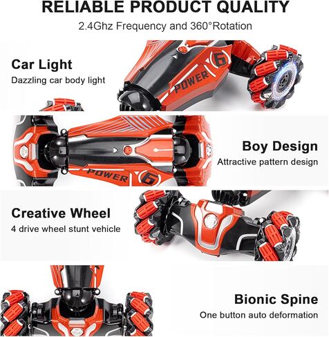1:10 سيارة Rc يتم التحكم فيها يدويًا، سيارات RC للتحكم عن بعد للأولاد والبنات، ألعاب هدايا للأطفال من 6 إلى 13 عامًا، 2.4 جيجا هرتز 4WD بمستشعر الإيماءات RC مع أضواء الموسيقى، دوران 360 درجة على الطرق الوعرة، أزرق in Saudi Arabia