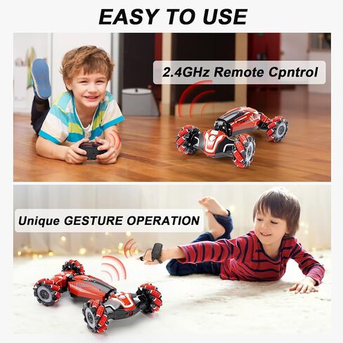 1:10 سيارة Rc يتم التحكم فيها يدويًا، سيارات RC للتحكم عن بعد للأولاد والبنات، ألعاب هدايا للأطفال من 6 إلى 13 عامًا، 2.4 جيجا هرتز 4WD بمستشعر الإيماءات RC مع أضواء الموسيقى، دوران 360 درجة على الطرق الوعرة، أزرق in Saudi Arabia