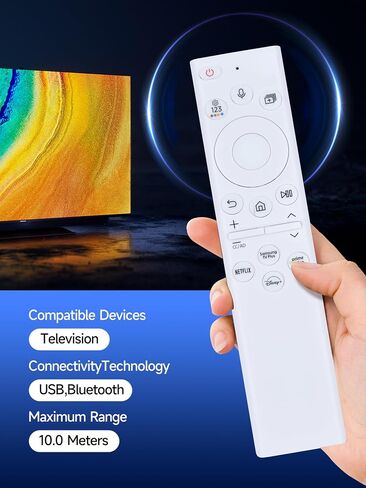 BN59-01391A Solar Voice Replacement Remote for Samsung Frame TV Remote with Bluetooth Rechargeable Solar Cell, Compatible with Samsung 2021-2023 Neo LED Smart 4K Ultra HD TV, 4 Shortcut Buttons, White in Saudi Arabia