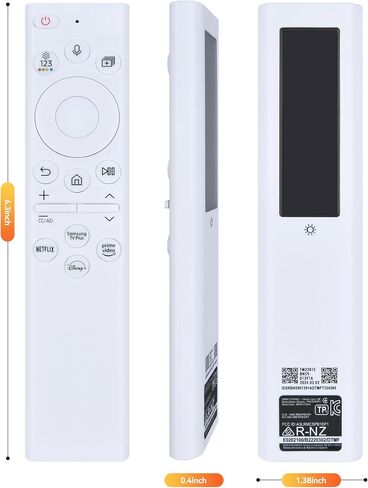 BN59-01391A Solar Voice Replacement Remote for Samsung Frame TV Remote with Bluetooth Rechargeable Solar Cell, Compatible with Samsung 2021-2023 Neo LED Smart 4K Ultra HD TV, 4 Shortcut Buttons, White in Saudi Arabia