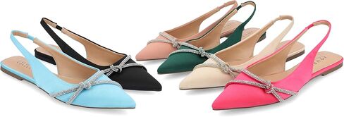 Journee Womens Rebbel Sling Back Pointed Toe Evening Dress Flats in Saudi Arabia