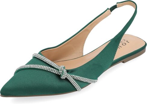 Journee Womens Rebbel Sling Back Pointed Toe Evening Dress Flats in Saudi Arabia