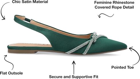 Journee Womens Rebbel Sling Back Pointed Toe Evening Dress Flats in Saudi Arabia