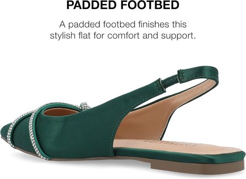 Journee Womens Rebbel Sling Back Pointed Toe Evening Dress Flats in Saudi Arabia
